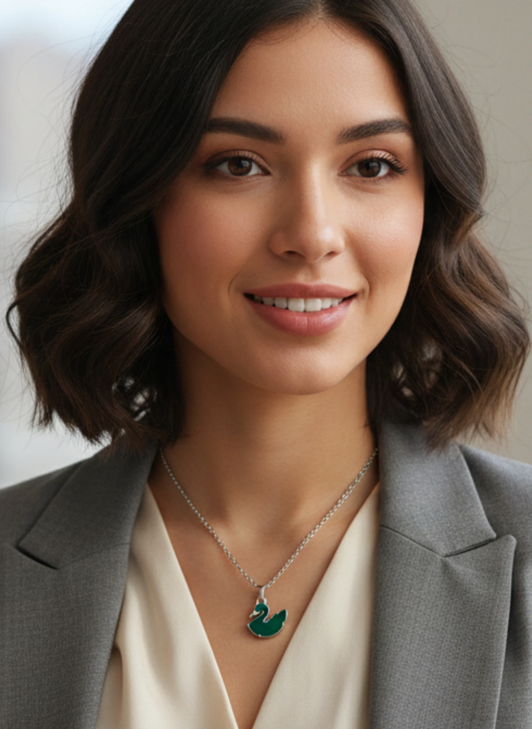 Lightweight Stainless Steel Duck Pendant Necklace Set | Multi-Colour Daily Wear Jewellery | Trendy Ladies Chain