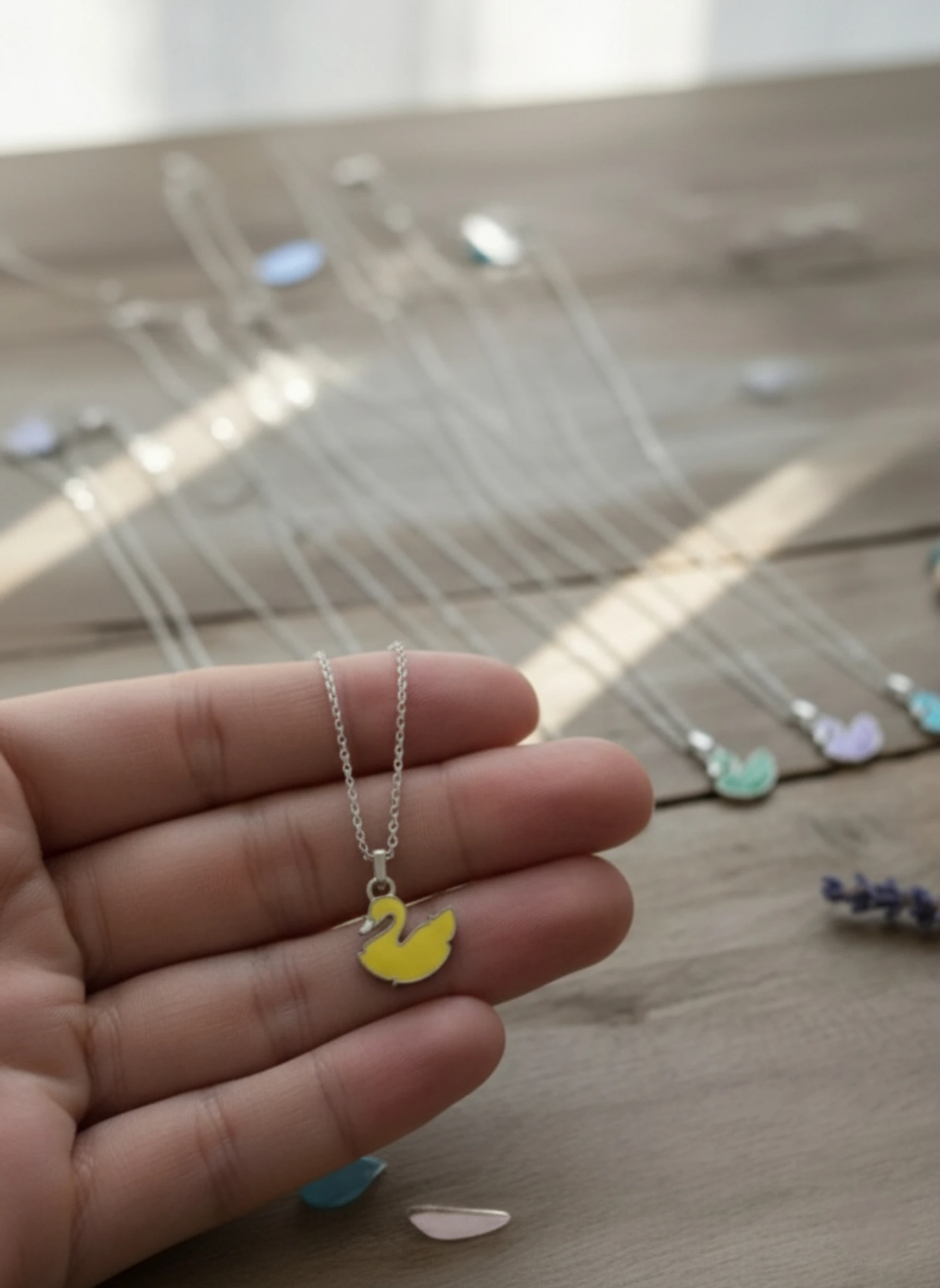 Lightweight Stainless Steel Duck Pendant Necklace Set | Multi-Colour Daily Wear Jewellery | Trendy Ladies Chain