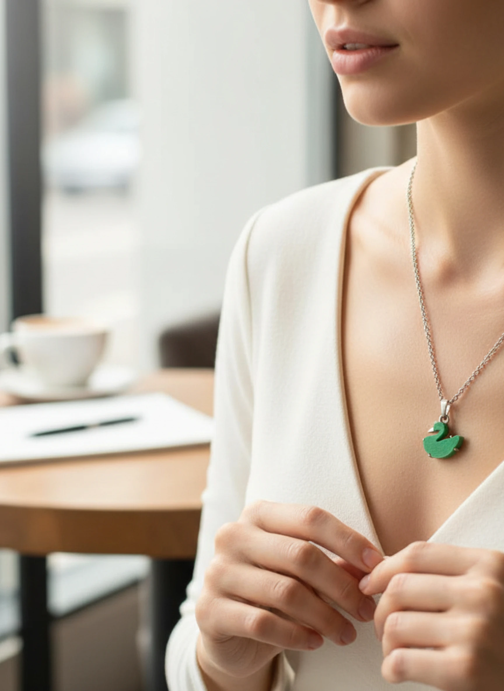 Lightweight Stainless Steel Duck Pendant Necklace Set | Multi-Colour Daily Wear Jewellery | Trendy Ladies Chain